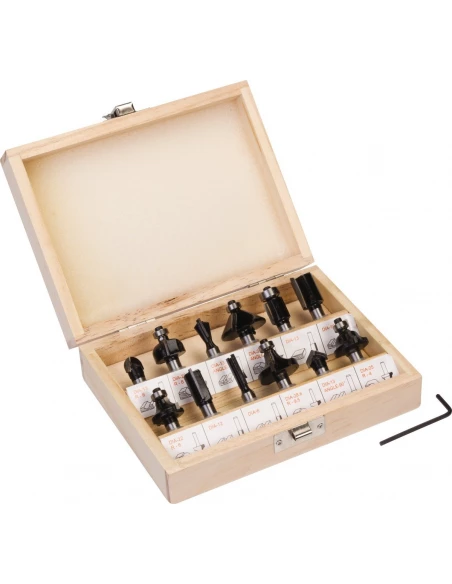 Coffret de fraises à rainer pour défonceuse 6 pièces