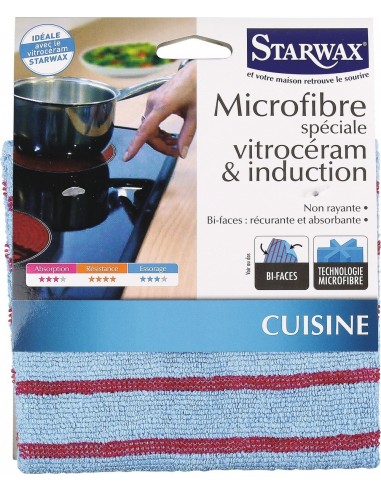 Microfibre spéciale vitrocéramique et induction 30 x 30