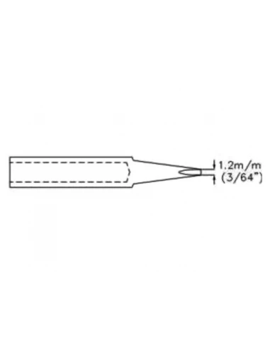 Panne de fer à souder - forme de burin - 1 2 mm (3/64'')
