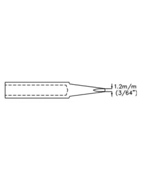 Panne de fer à souder - forme de burin - 1 2 mm (3/64'')