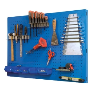 Panneau mural PANELCLICK 1200x400 BLEU + 8 HOOK BLEU 400x1200x35 - SIMONRACK