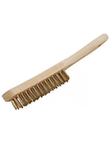 Brosse métallique laiton à manche L 295 x l 30 mm - SAVY