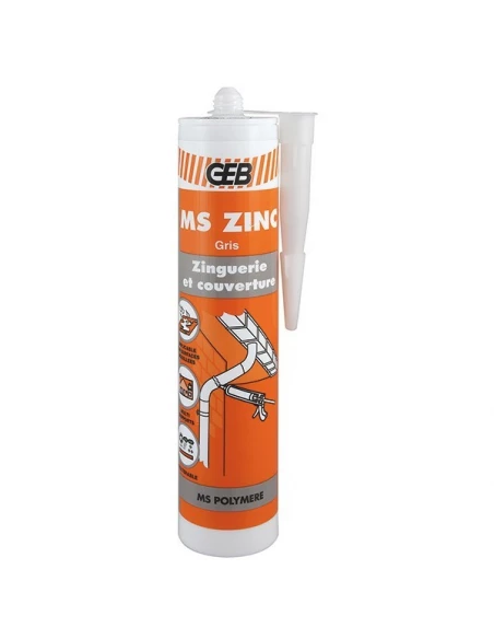 892002 geb ms zinc mastic-colle pour zinc gris cartouche 290ml