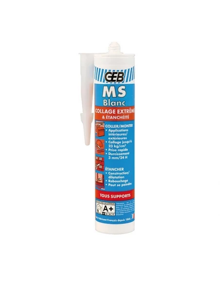 892005 geb ms colle-mastic prise rapide blanc cartouche 280 ml