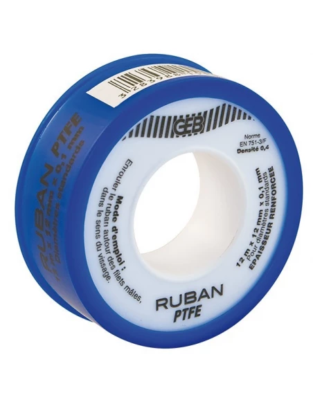 Ruban ptfe std 12mm x 12m x 0,075mm - GEB