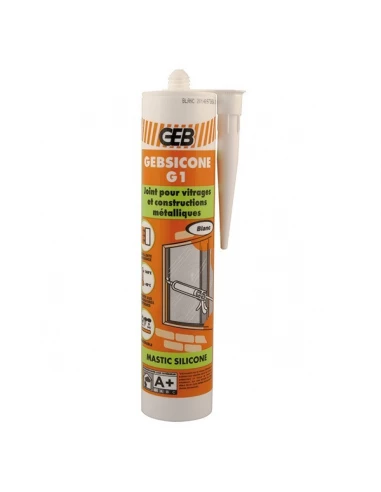 891250 gebsicone g1 mastic silicone blanc cartouche 310ml