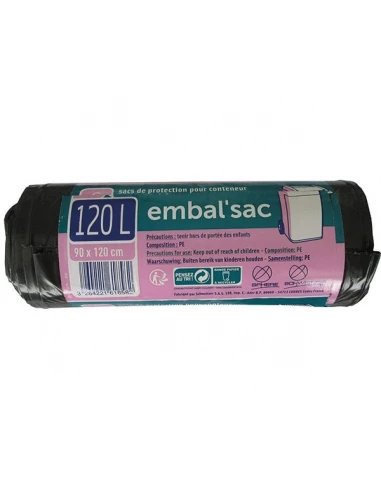 Sac conteneur 120l poche de 6 sacs ref emb120pc06582