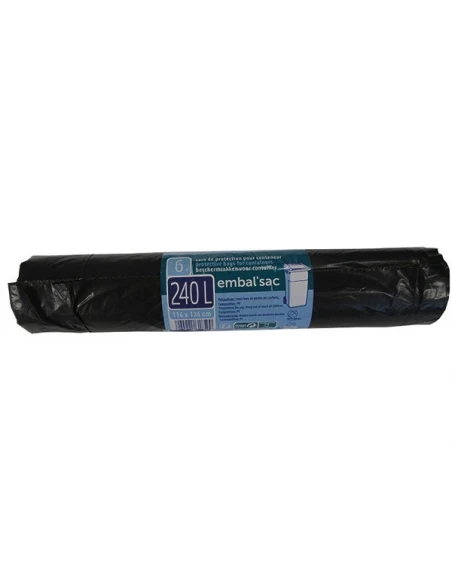 Sac poubelle pour conteneur 240l poche de 6 sacs ref emb240p06599