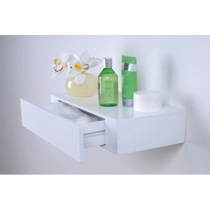 Etagère murale l. 48 cm duraline blanc mat./ 1 tiroir