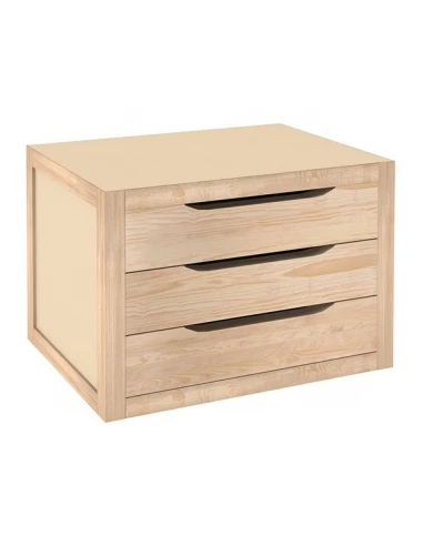 Bloc 3 tiroirs pin massif brut ref blna30 99 ASTIGARRAGA