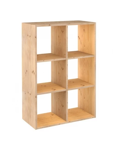 Étagère Modulaire 6 Cubes Pin Massif Dinamique Astigarraga