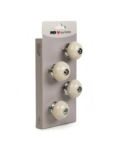 Boite x4 boutons metal-porcel d 40mm craquele ref 2-e509
