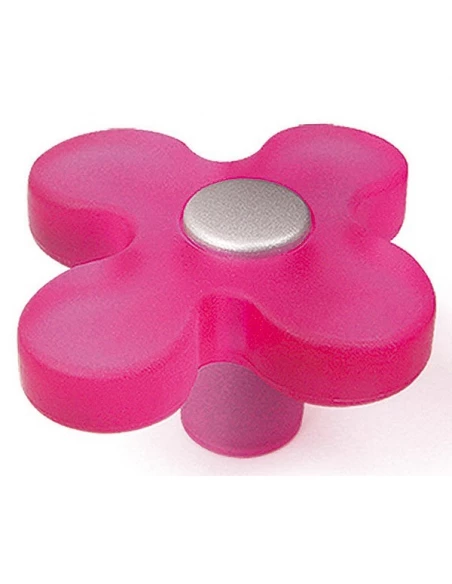 10 Bouton de poignée abs d49 fleur rose ref 7-e121 06