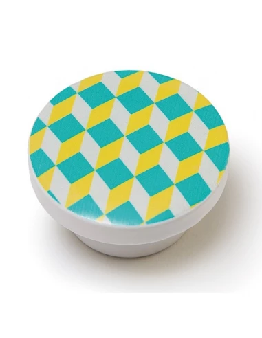 Boite 10 boutons en bois 40mm jazz jaune ref 7-e224 05