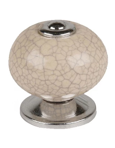 Boite 10 boutons porcel-acier d40 blc craquele ref 7-e509