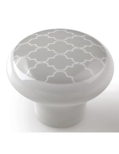 10 boutons porcel d 40mm blc-deco gris ref 7-e832 02