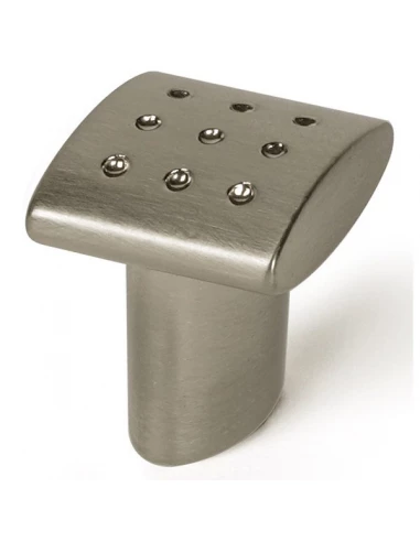 Boite 10 boutons zamak 20x20 nickel mat brosse ref 7-896g 22
