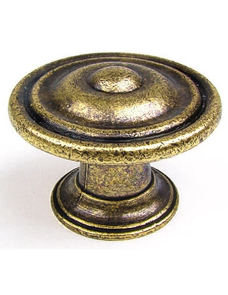 Boite 10 boutons zamak d35 vieux laiton ref 7-3110 32