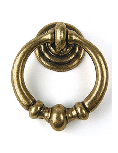 10 Poignees anneau zamak d35 vieux laiton ref 7-3009 32