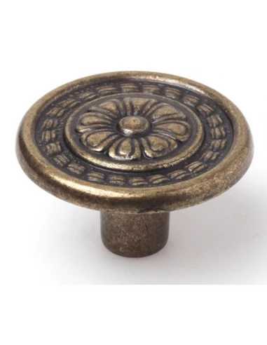 Boite 10 boutons zamak d30 vieux laiton ref 7-1093 32