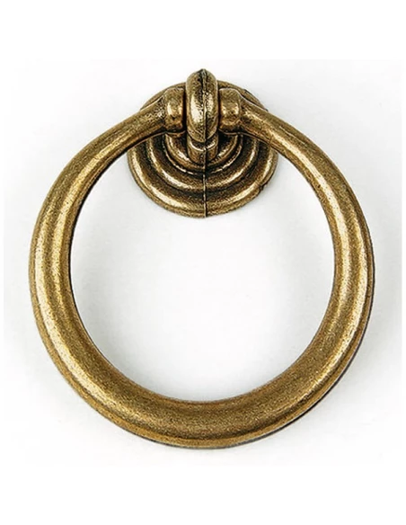 10 Poignees anneau zamak d42 vieux laiton ref 7-3204 32