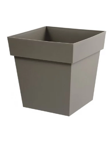 Pot toscane carre 51 litres - 13628 br t col taupe