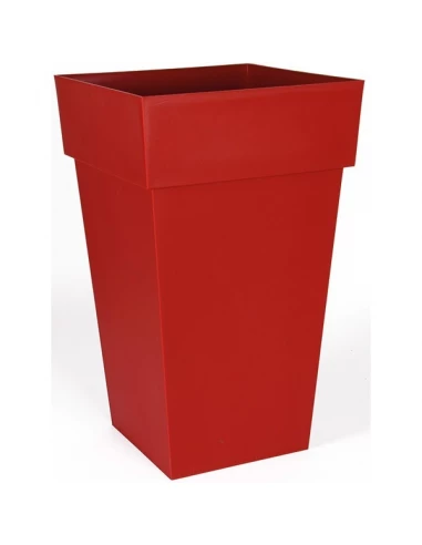 Pot toscane carre 51l rouge rubis ref 13628r ru