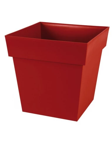 Pot toscane carre 38l rouge rubis ref 13627r ru