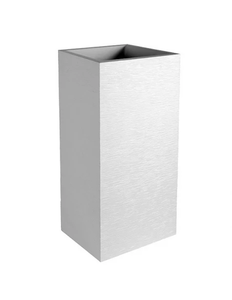 Pot carre haut blc ceruse graphit 31l ref 13738bl cer