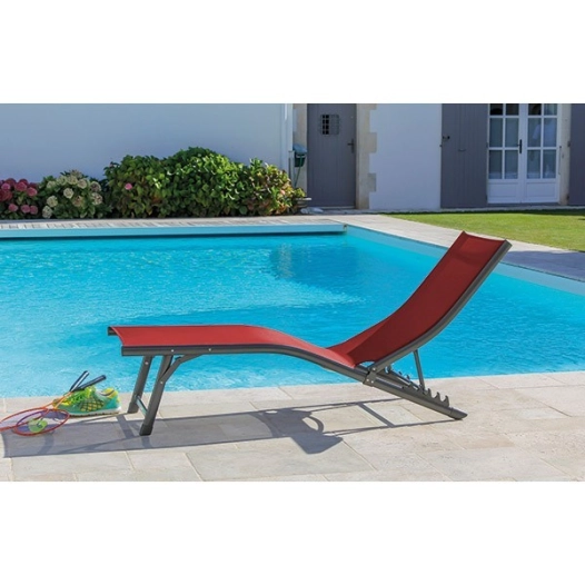 Relax fuji tex grey-rouge pliant emp alu ref bm406