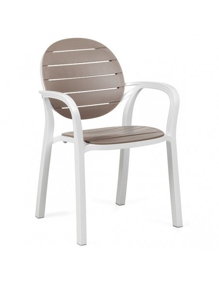 Fauteuil palma blanc-Taupe ref 4023700010
