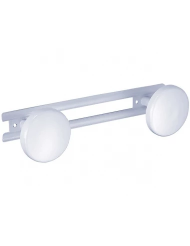 Patere 2 tetes epoxy blanc