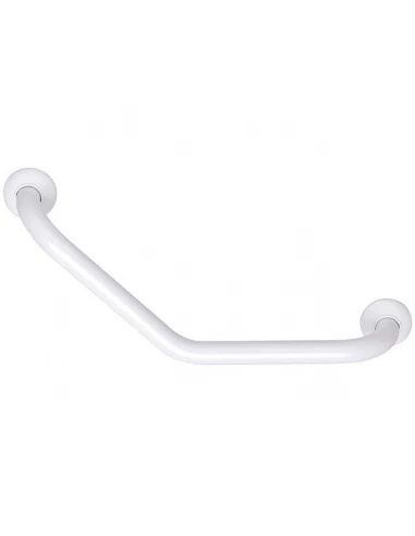 Barre de maintien coudee a 135 degre alu blanc 26,5x26,5cm