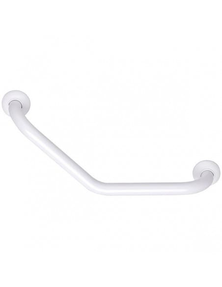 Barre de maintien coudee a 135 degre alu blanc 26,5x26,5cm