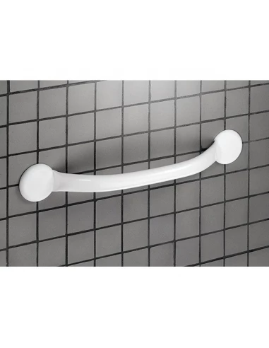 Barre de maintien droite 37cm monopoutre acier epoxy blanc