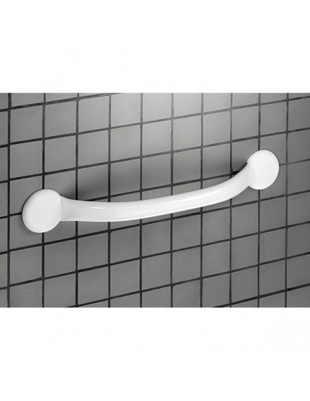 Barre de maintien droite 37cm monopoutre acier epoxy blanc