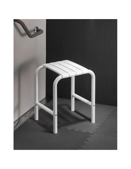 Tabouret de securite alu epoxy blanc