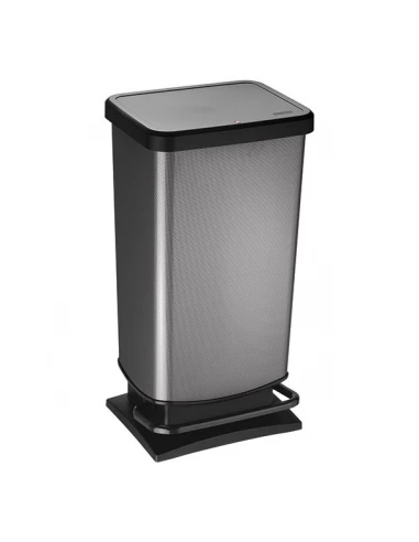 Poubelle 40 litres decor carbone ref 7541010 - ROTHO