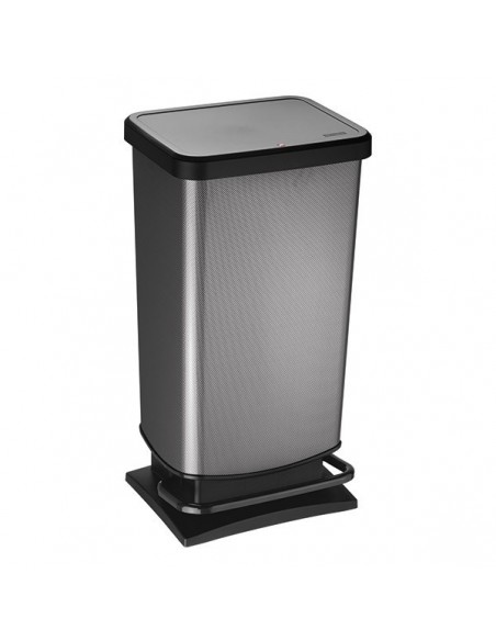 Poubelle 40 litres decor carbone ref 7541010 - ROTHO