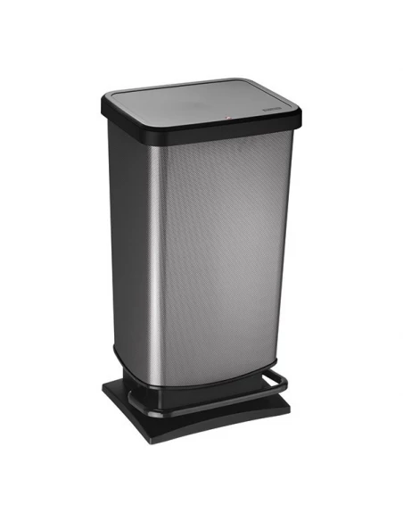 Poubelle 40 litres decor carbone ref 7541010 - ROTHO