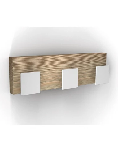 Patere naturalia x3 carre naturel-blanc