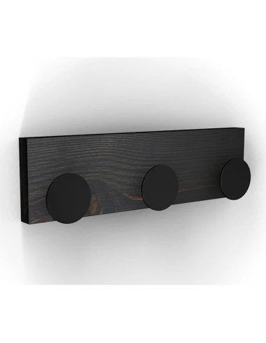 Patere naturalia x3 rond gris-noir