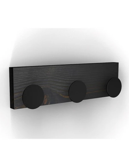 Patere naturalia x3 rond gris-noir