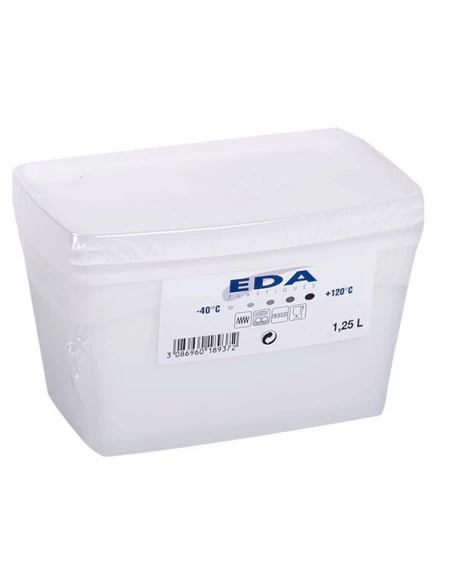 Lot 2 boites rectangulaire 1,25l compatible micron ondes - EDA