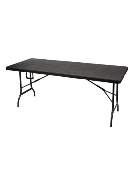 Table pliante - imitation bois - 180 x 75 x 74 cm