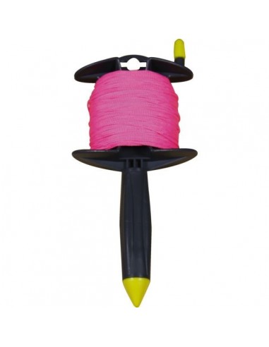Enrouleur de drisse 1,5mm - 100m - cordeau rose fluo