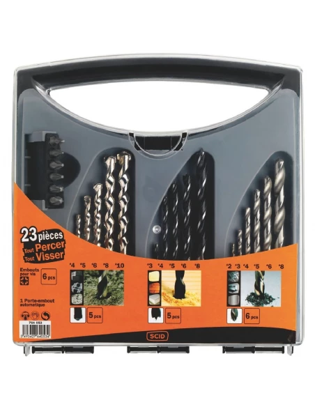Coffret tout percer tout visser 23 pièces