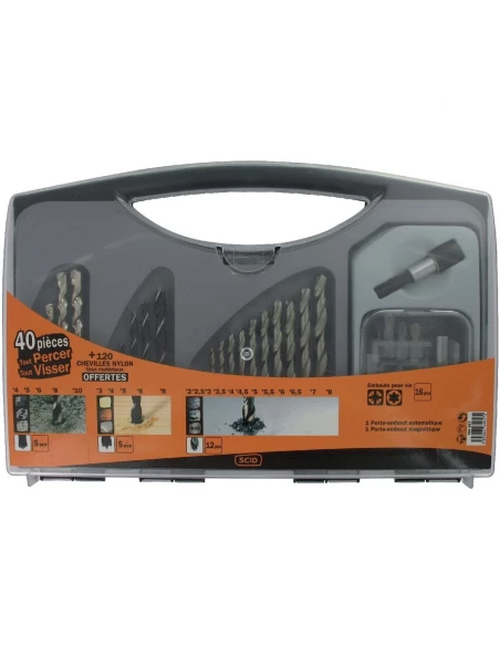 Coffret tout percer tout visser 40 pièces