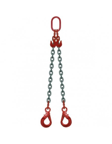 Elingue chaine 2 brins lg 2 50m-2 8tavec crochets racourc etcroc a li