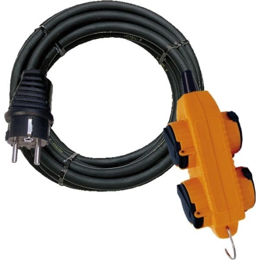 Rallonge électrique powerblock 4 prises avec clapet 5 mêtres h07rnf 3g2.5 mm2
